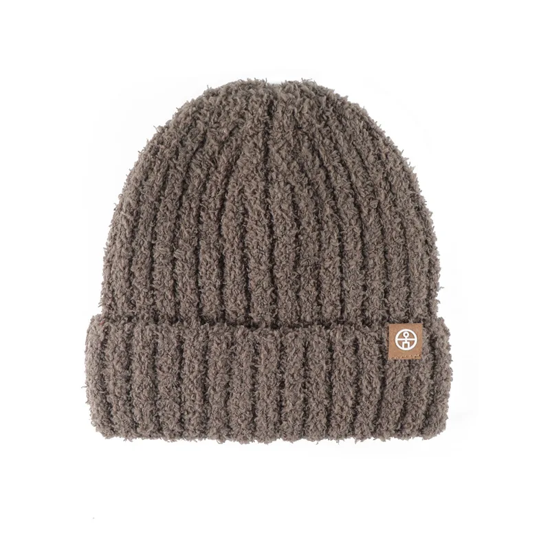 Warm Fleece Lined Thicken plush Knitted Beanie for Kids knit baby hat