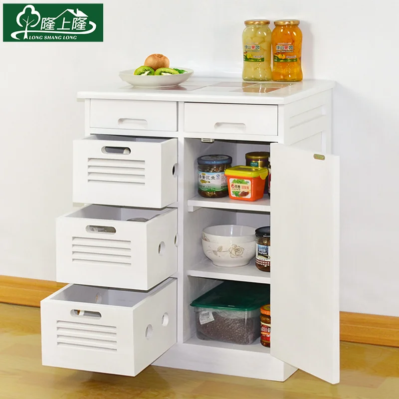 Wooden Spice Modern Dining Room Kitchen Storage White Sideboard Cabinet