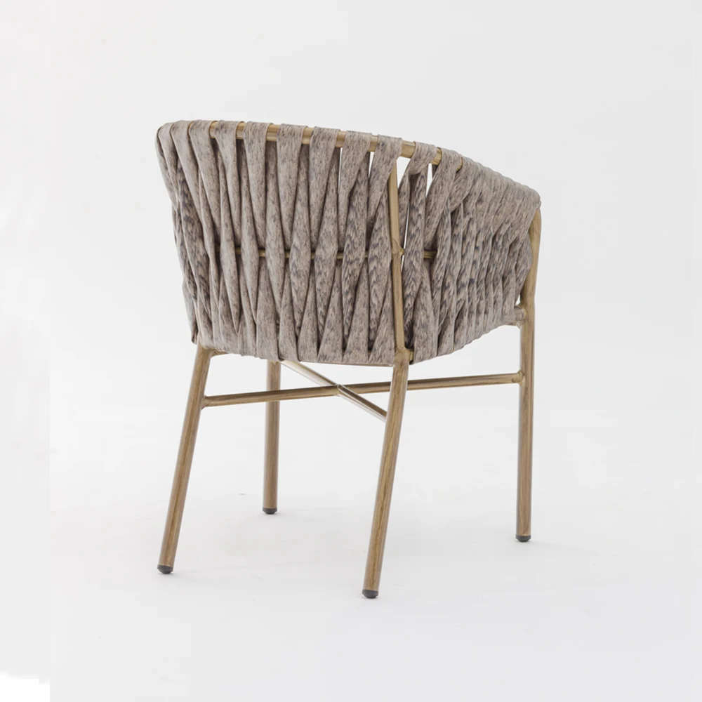 Rattan wicker furniture sets outdoor UV-resistant rattan dining armrest garden aluminium tube rattan chair