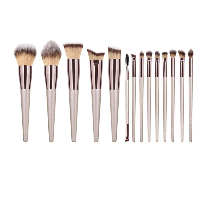 Amazon Best Seller Makeup Brushes 14pcs flash Handle Custom Make-Up Brush Synthetic Professional Makeup Brushes Kits Custom Logo