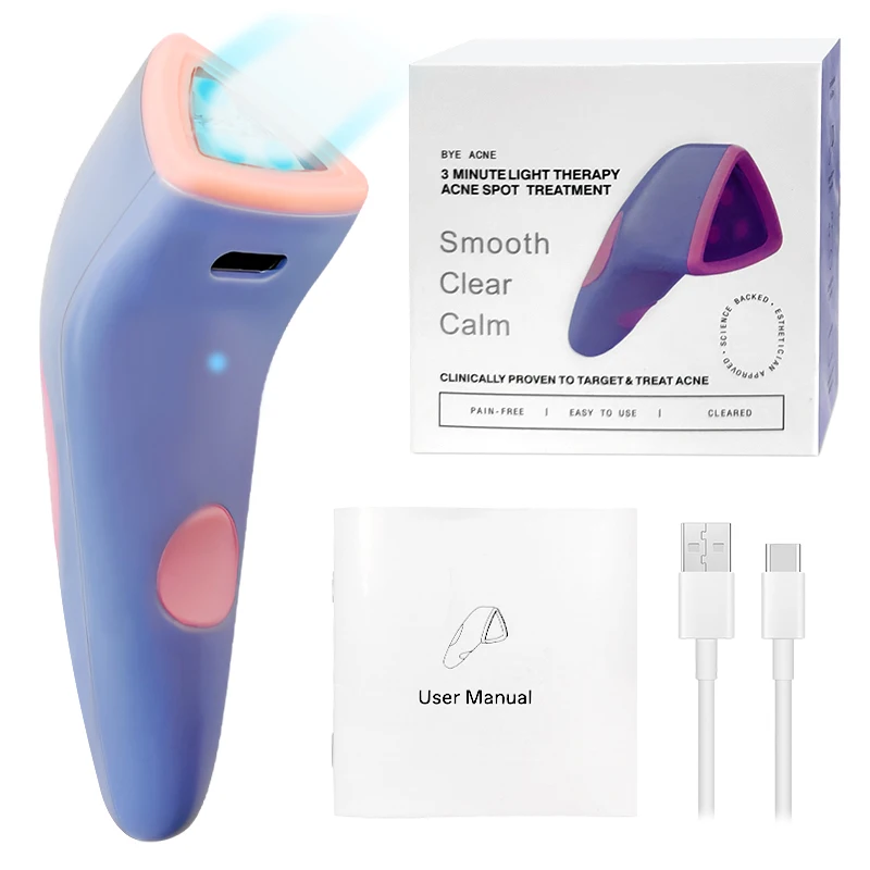 LED Light Therapy Device for Acne Pimple Zit Treatment Red Blue Light Facial Aesthetic for Home Use ABS Rubber Material