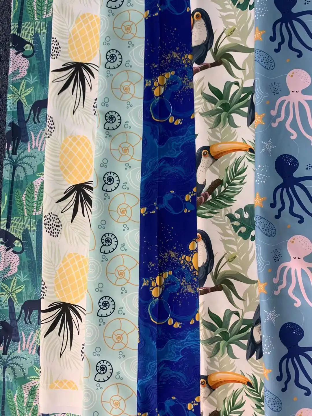 100% recycled polyester customized low moq stock microfiber fabric beach short fabric