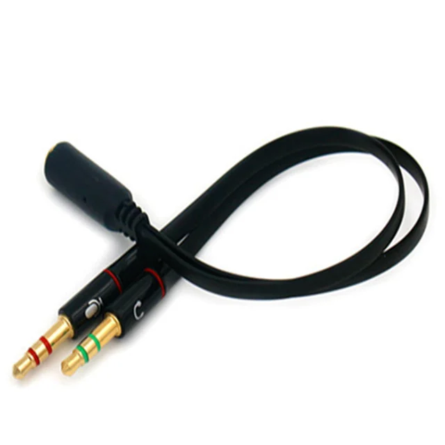 Black Headphone 3.5 mm AUX Audio Splitter Cable