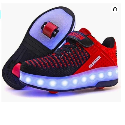 Kids Roller Shoes Boy Girl Sneakers with Wheels Become Sport Sneaker with Led for Christmas Birthday Children Show Gift