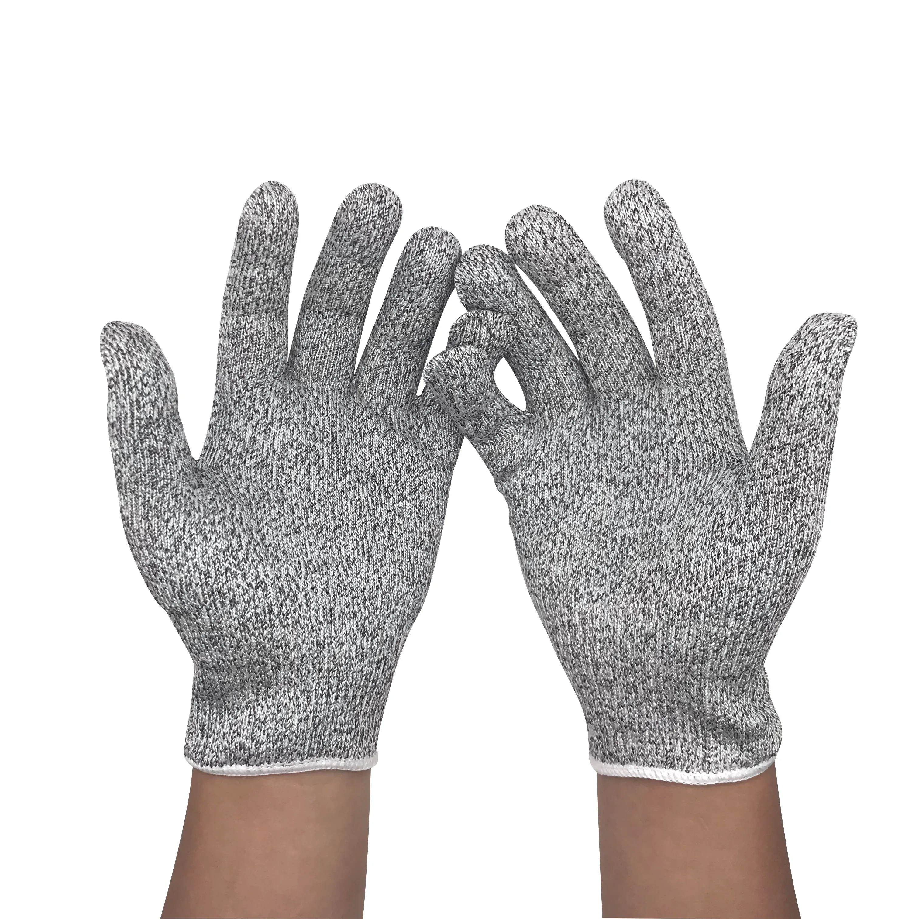 Wholesale 1 pair Small size HPPE 5 level anti cut resistant gloves for kitchen cutting