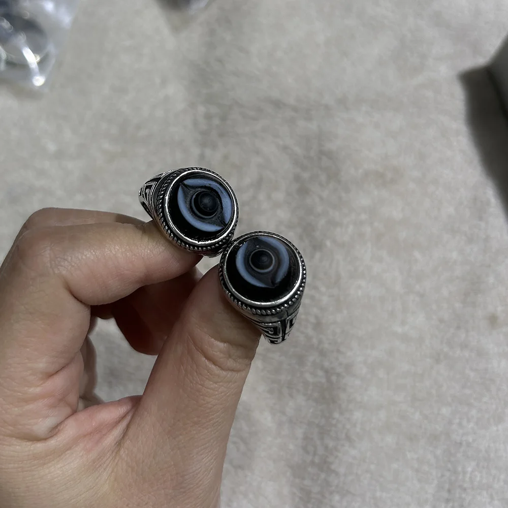 Real Gemstone Hand Carved Illuminati Ring