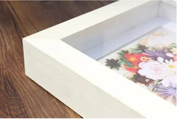 Custom Cheap Pine Wood Shadow Box Picture Mats Frames