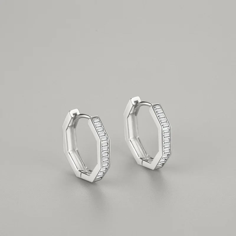 Hoop Earrings Women Luxury Wholesale Fine Jewelry 925 Sterling Silver Fashion Simple Earrings Accessories for Women