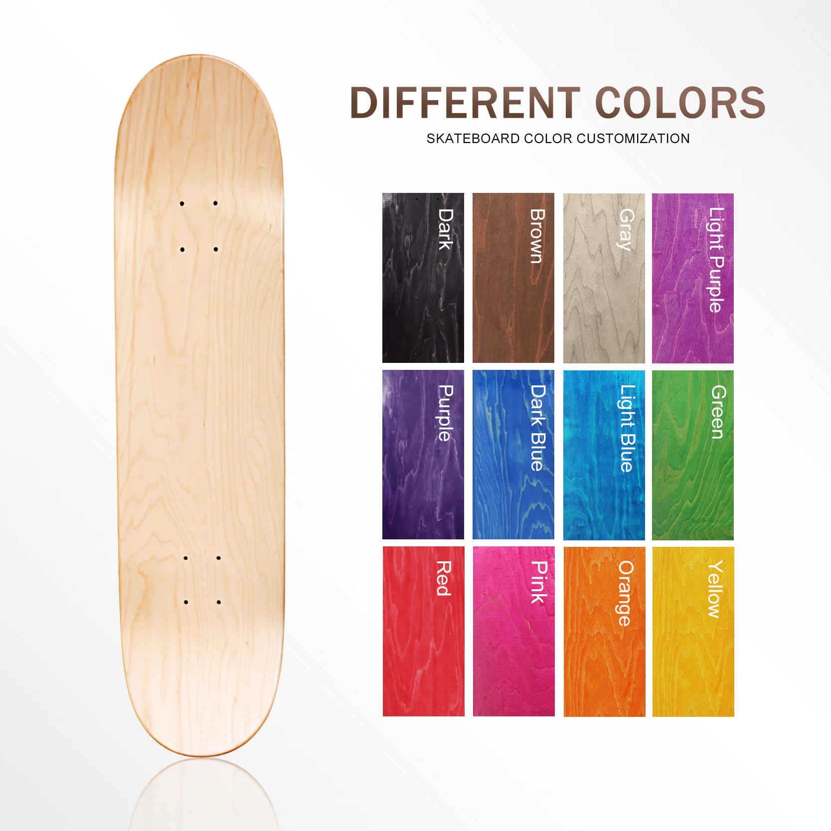 WOODSEN skateboard manufacturer customize  7.0 - 9.0 inch Canadian maple complete skate board skateboard