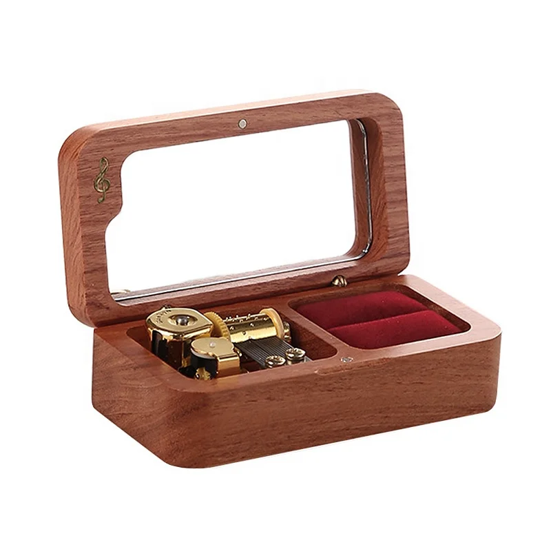 Wholesale Custom Wedding Ring Music Box Rectangular Music Box Engagement Proposal Creative Gift DIY Engraving