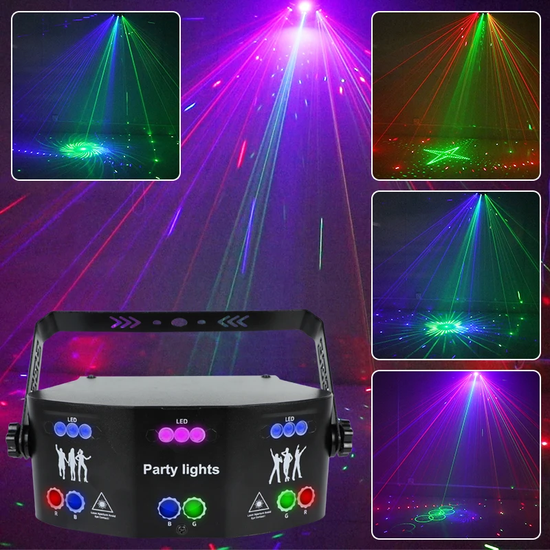 15 Lens Party Light Full RGB Laser Scanner LED Ambient Light With DMX Voice Activated  For Bar Wedding Holiday Decoration