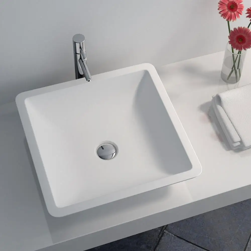 FW- 2212-M GREY  Hot Sell Cast Stone solid surface  basin Counter Vanity Top sink -Matt GREY