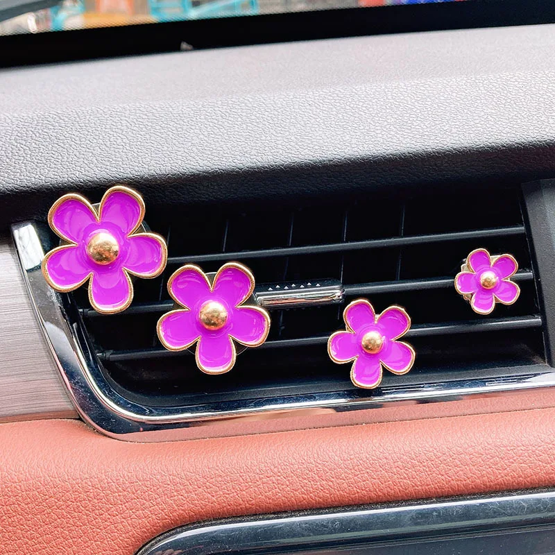 Daisy Car Decoration Flower Air Vent Clip Outlet Clip Car Air Freshener Clip Interior Accessories for Girls Women