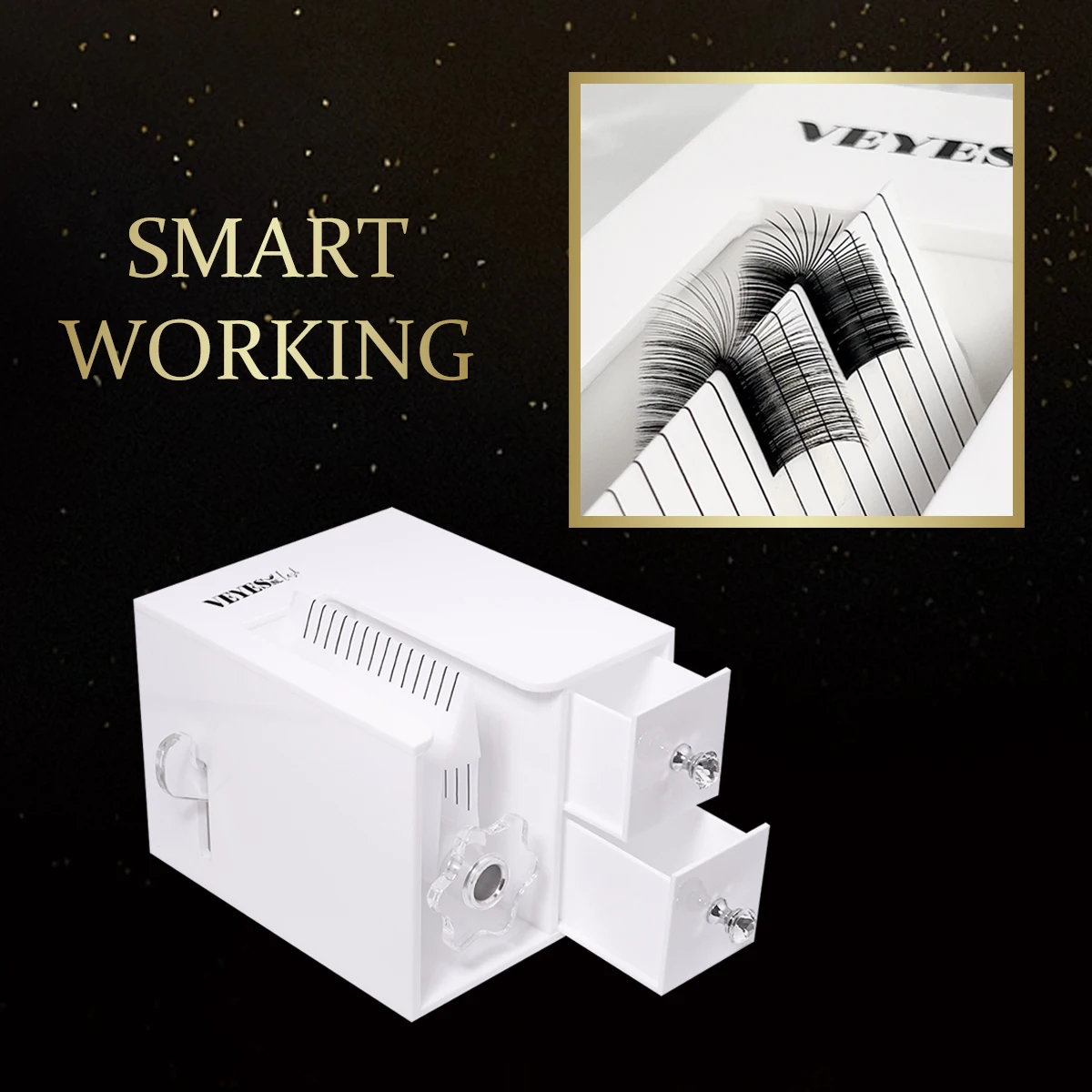 VEYES  Lash Fanning Technique New-lanched Easy Create 3D-10D Volume Fans Lash Fanning Tool With  2 Storage Boxes