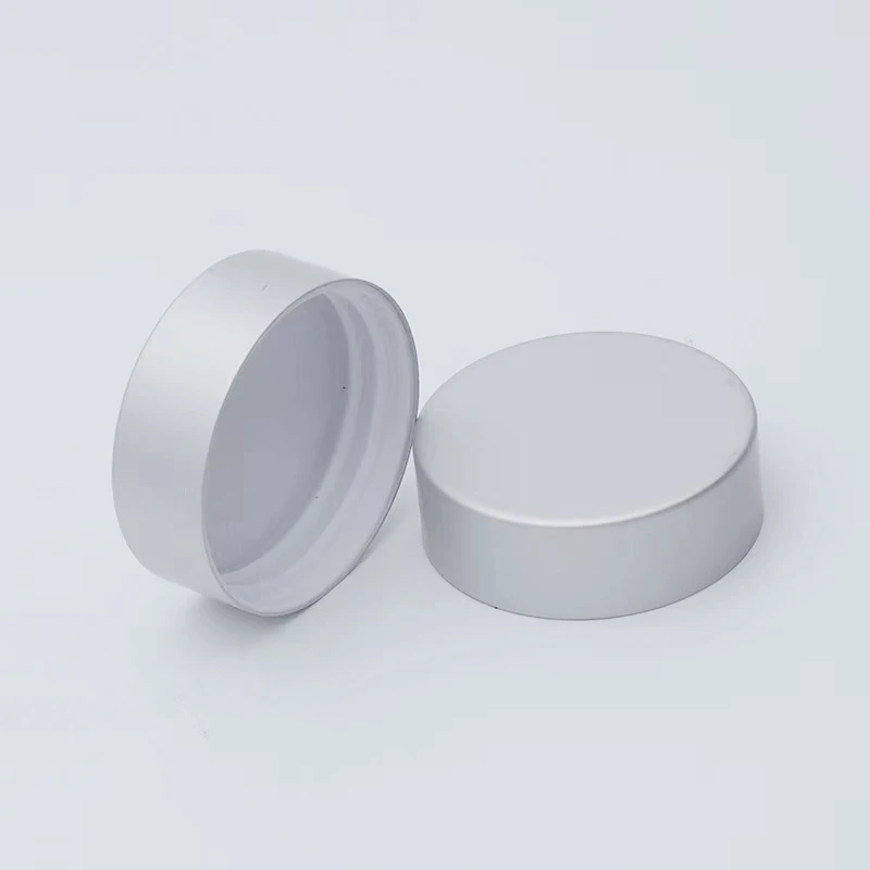 Food Grade Standard Approved Plastic Lid Chrome Matte silver 38mm 45mm 53mm Screw Cap