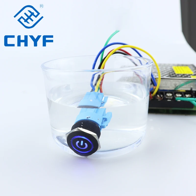 Black 12mm latching self-locking flat head high head 3 pins 5 pins aluminium alloy button switches