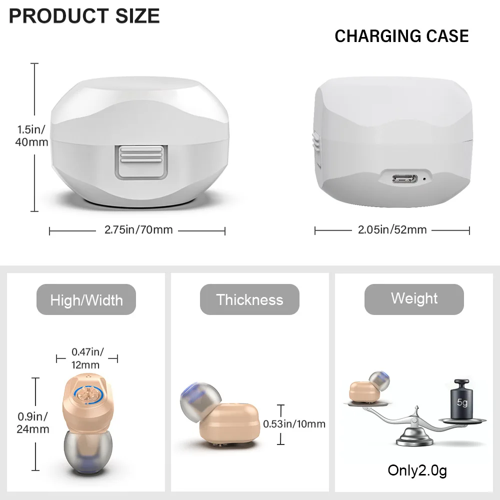 Cheap Rechargeable ITC Hearing Aid with Good Quality Noise Reduction