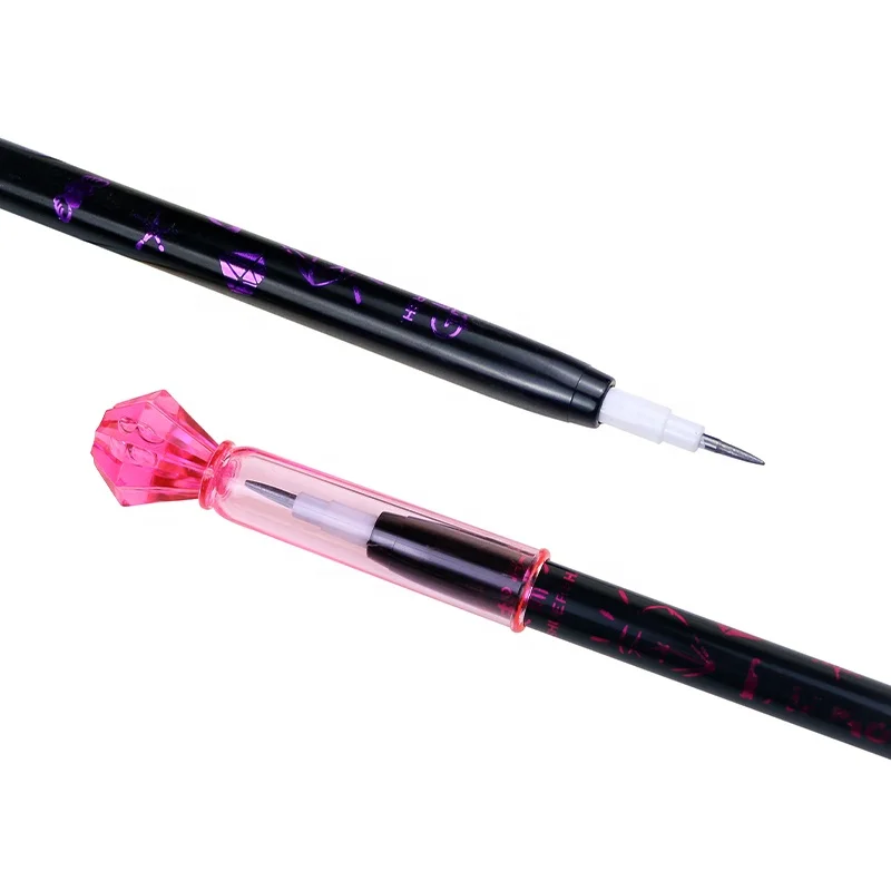 BECOL Wholesale Novelty Non-Sharpening Plastic Bullet Push Point Pencil Colorful Diamond Design Mechanical Pencil