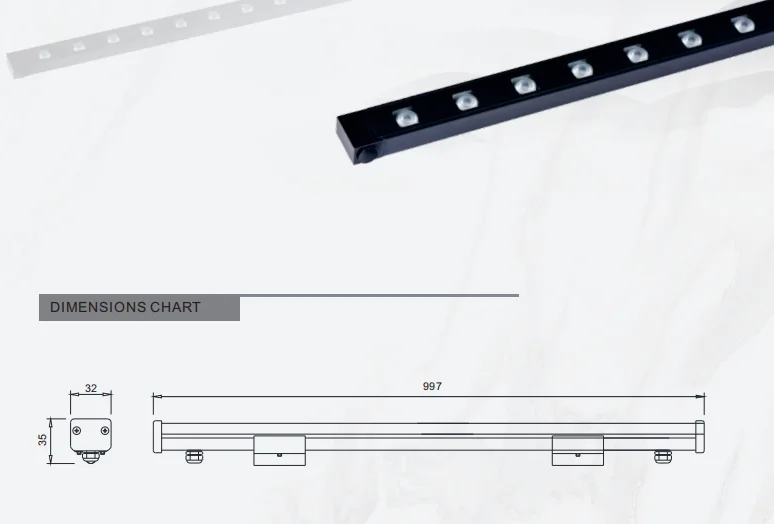 customize led linear wall washer light black color 24v full color addressable IP65 waterproof building facade lighting