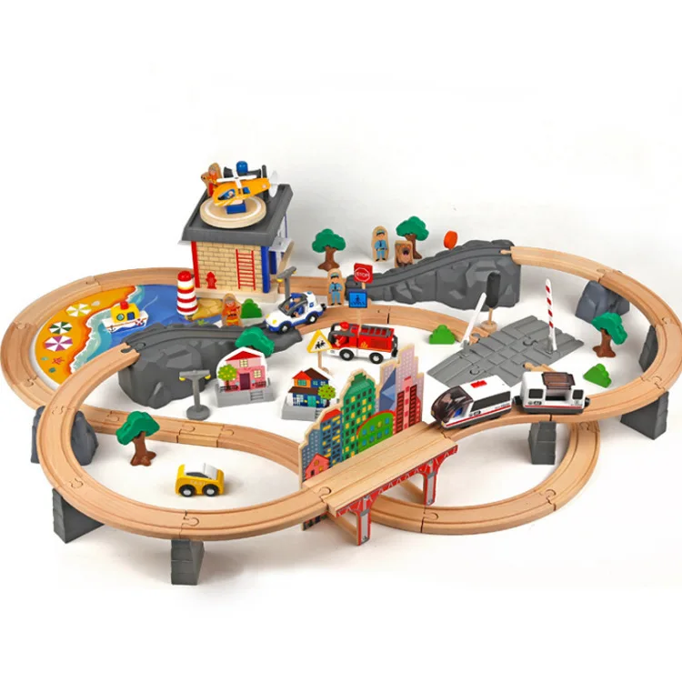 New Arrival Customization Wooden Train Slot Sets Toys For kids Brain and Track Train Slot Toy For Children Diy Train