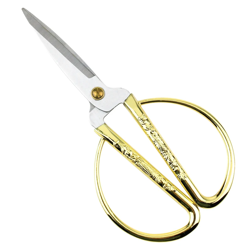 Good quality 7.5 inch Golden plated phoenix design fabric scissors tailor scissors sewing shears dressmaker scissors