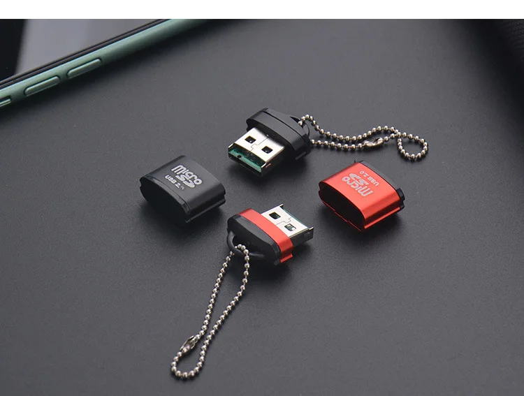 wholesale Keycgain portable mini card reader high speed SD mobile phone TF memory card reader