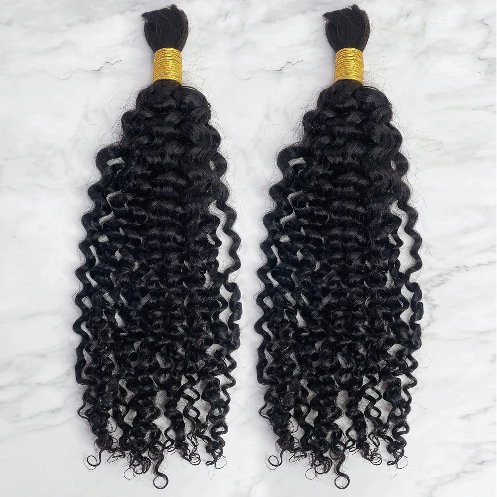 Hot Sale Raw Virgin Water Wave Bulk Human Hair Extensions No Weft for Boho knotless braids
