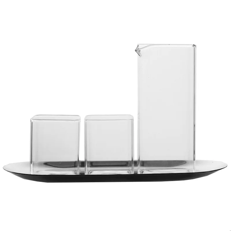 От производителя, оптовая продажа, ins квадратный один горшок две чашки молока завтрак, термостойкая стеклянная комплект одежды из трёх вещей кофе доя