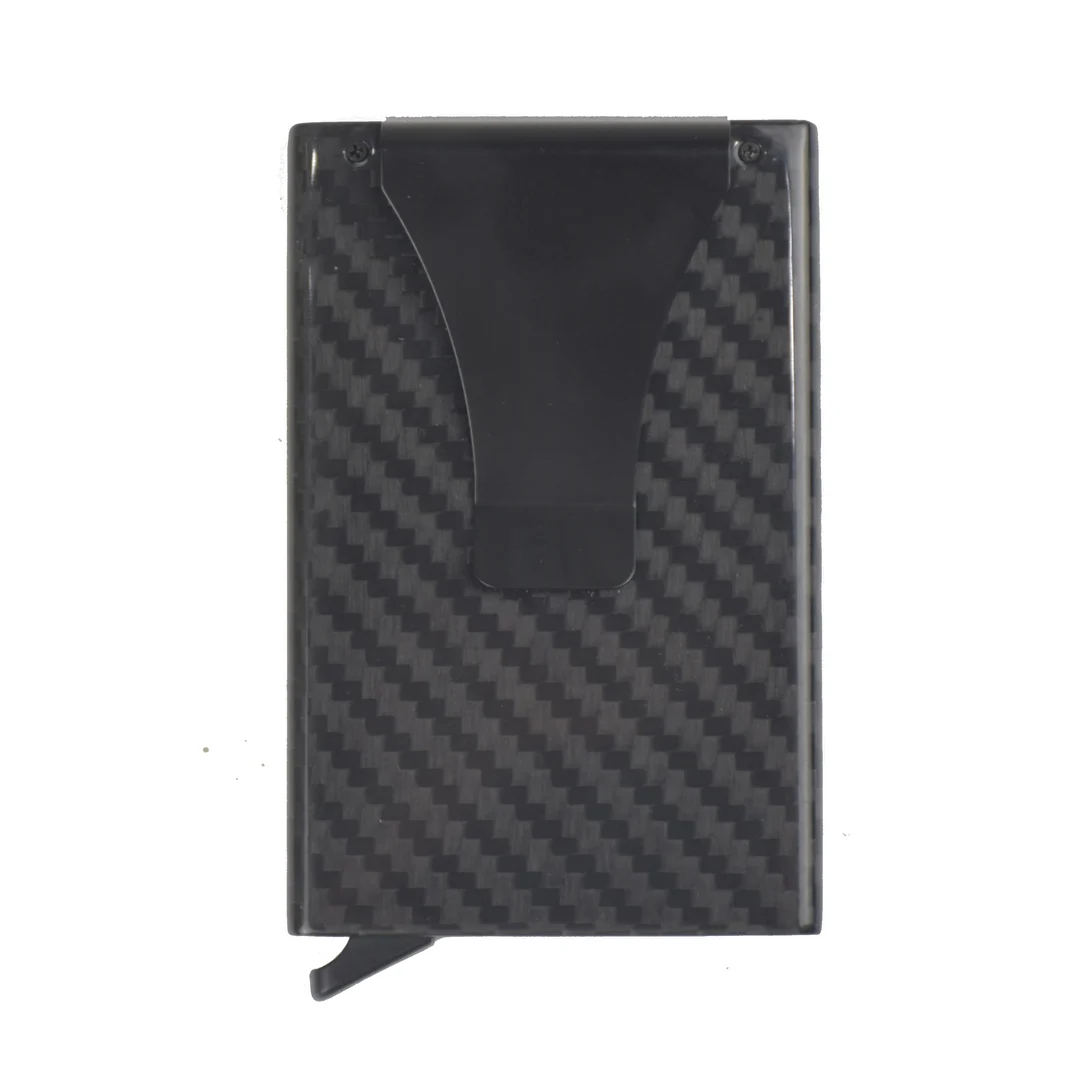 
2020 Carbon Fiber Blocking Rfid Card Wallet Black Pop Up Wallet Popular Wallet Pop Up Holder 
