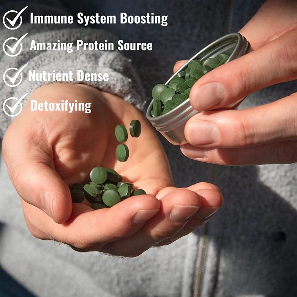 Lower Price Customized Immune Support Turmeric Extract Clorella Spirulina Tablets Spirulina Powder Spirulina