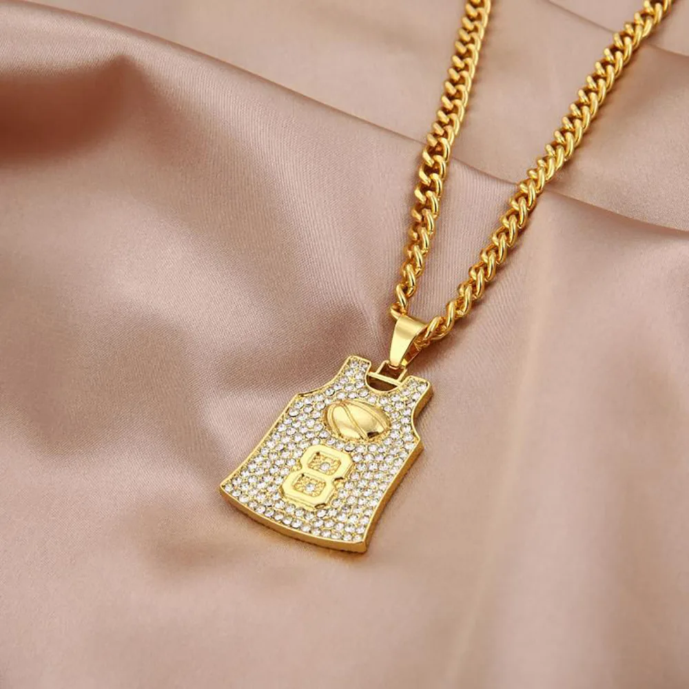  New Basketball Commemorative Kobe Necklace No. 24 And 8