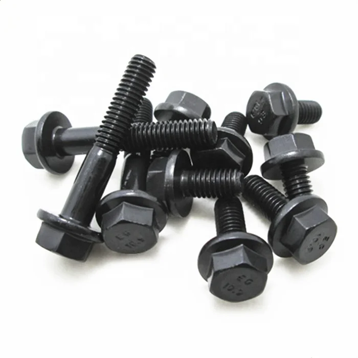 
DIN 6921 Metric 10.9 bolt carbon steel Black Hex flange bolts 