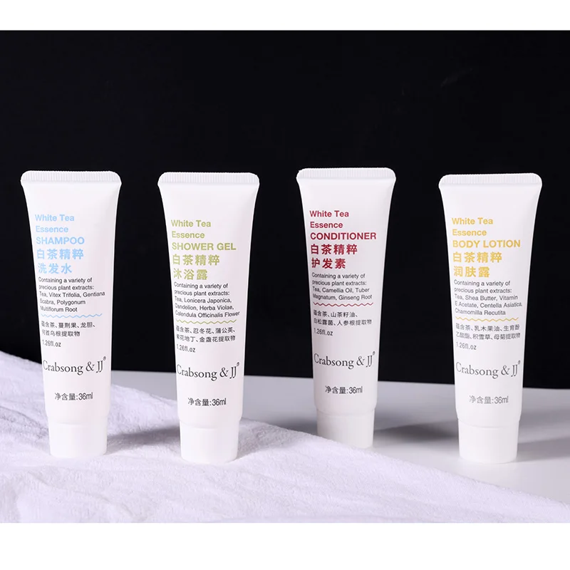 Crabsong&JJ 5 Star Customized Size Bottles Tube Soap Hair Shampoo And Conditioner Hotel Amenities