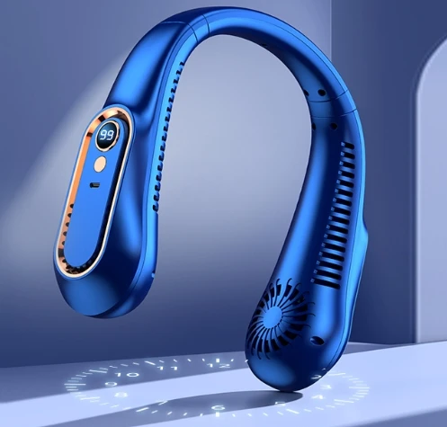 High quality Cooling Fan USB Rechargeable Leafless Portable Folding Sports Hanging Neck Fan