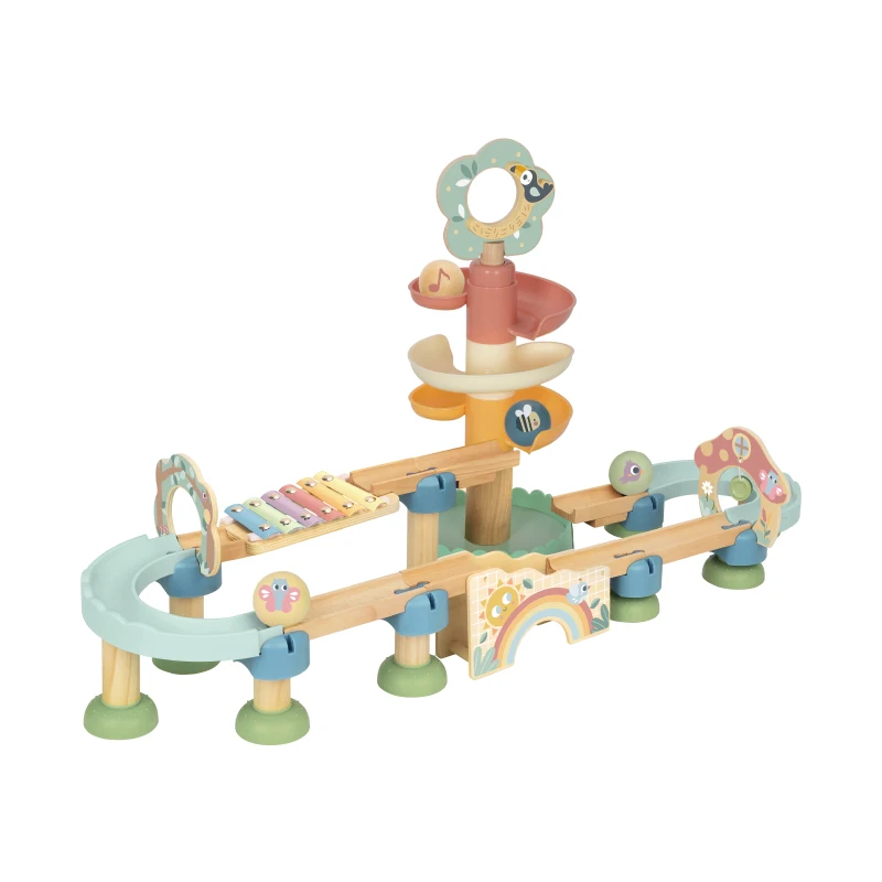 Track Ball Game Double Helix Racing Exercise Hands-on Assembly Ability Personal Interactive Educational Wooden toys