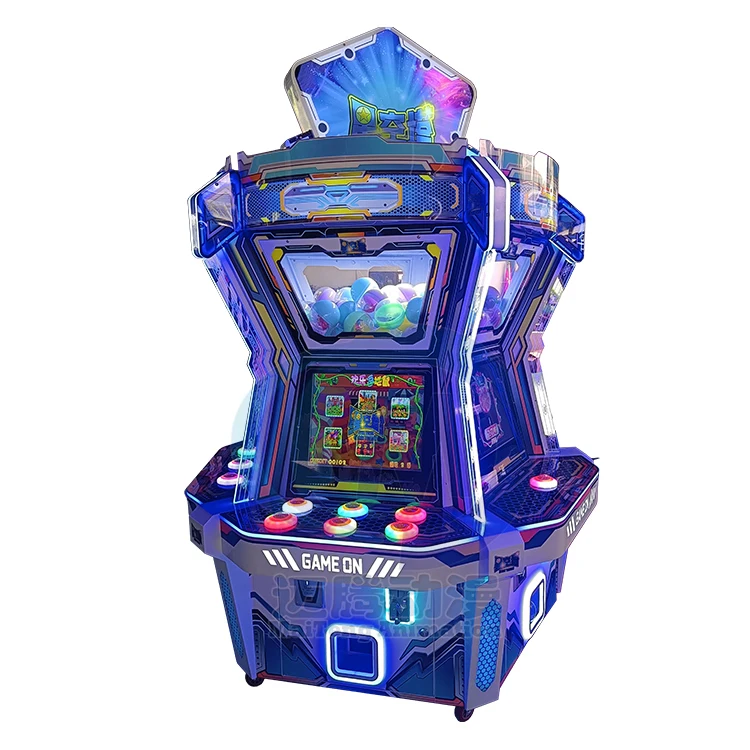 coin operated 5player kids hitting ticket redemption 100mm capsule ball toy vending arcade machine with 5 cartoon games