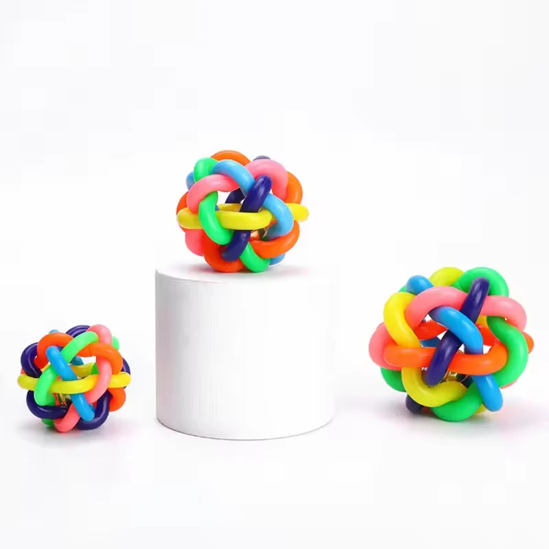 Tttt OEM сервис щенок играет красочный тренировочный жевательный мяч для домашних животных скрипучий звук игрушка