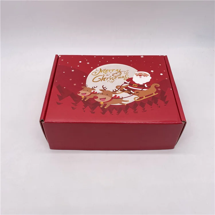 New High Quality Christmas Decoration Gift Paper Packaging Gift Box With Glossy Films