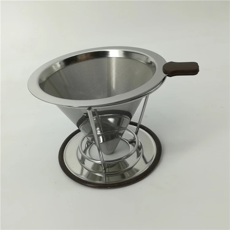 Food Grade 304 Stainless Steel Paperless Pour Over Coffee Dripper