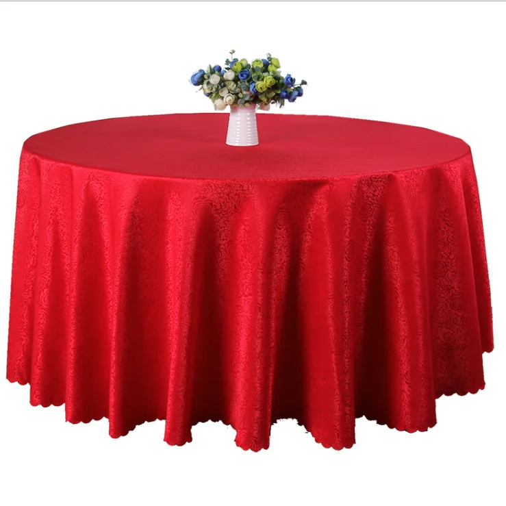 round Spandex Table Cloth for Wedding Restaurant Banquet Party Woven Plant Pattern Oilproof for Home Outdoor Use