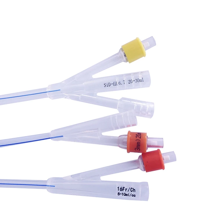 CE  ISO  2 way 3way Disposable Medical silicone foley cateter