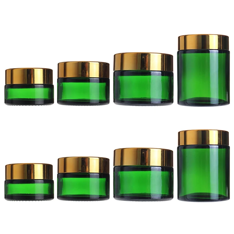 Green Glass Cream Jar Lotion Bottle Skin Care Set Facial Cream Bottle 20g 30g 50g Empty Cream Jar For Packages