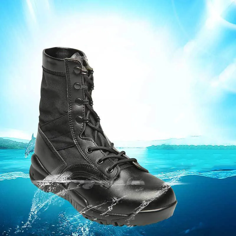 Durable Black Leather Military Jungle Light Tactical Work Combat Army Boots Men SFB-CQB