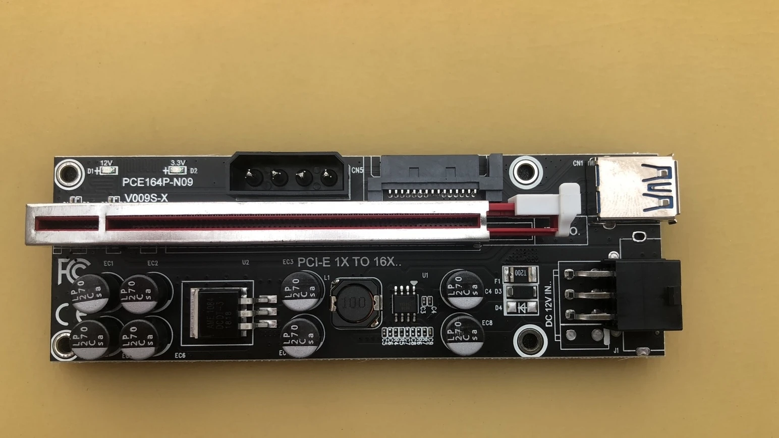 Panto 2021 latest Ver 009S plus PCI-E 1X TO 16X  8 capacitor Riser Adapter Card 60cm USB 3.0 Cable