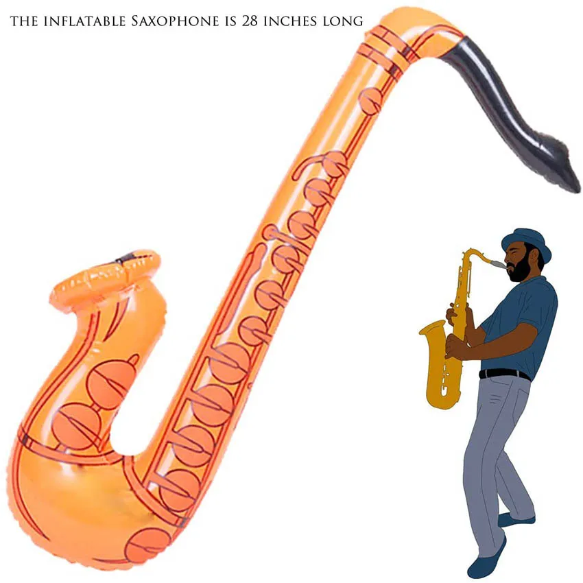 2023 Inflatable Guitar Music Birthday Toy Party Promotion Gift Props Microphones Saxophone Keyboard Piano Inflatable Guitar