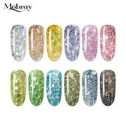 Mobray soak off nail gel polish crystal nail uv gel 8g glitter gel