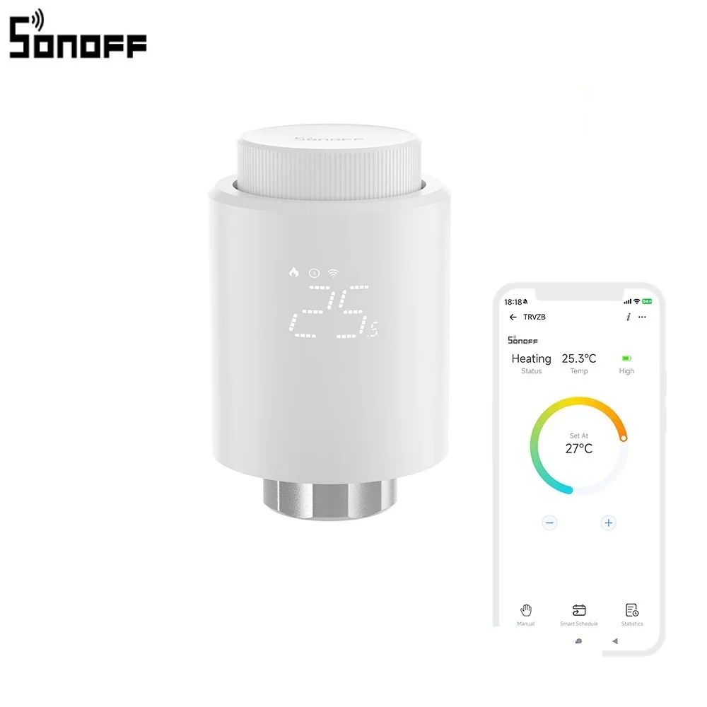 SONOFF Zigbee TRV Thermostat Thermostatic Radiator Valve Home Heating Radiator Thermostat Temperature Controller Works with Alex