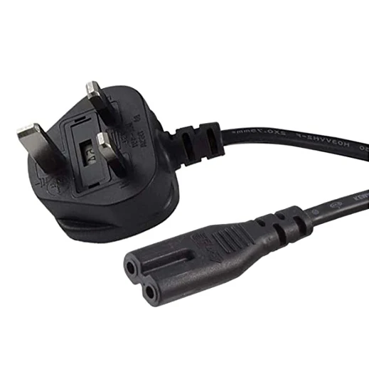 UK AC Electric Power Cable with C7 Socket for Notebook Computer Cord