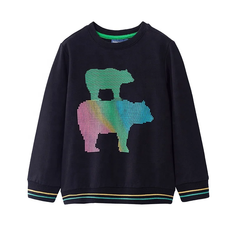 
Gabby Loop Kids Spring Cotton Crew Neck Pullover Sweatshirt For Boys Animal Print Children Sweatshirt 