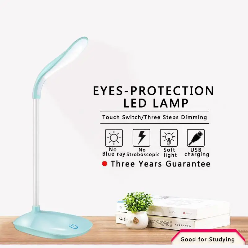 OEM mini Portable Desktop USB charging LED Desk Lamp Touch Control table lamp for study work